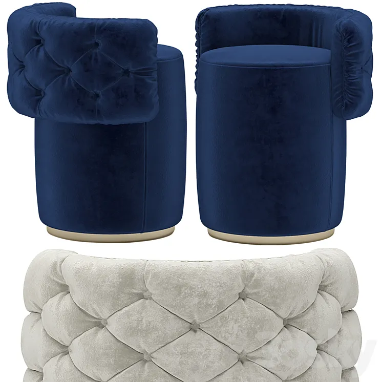 armchair FENDI casa POLTRONA EFEA MEDIUM CAPITONNE 3D Model Free