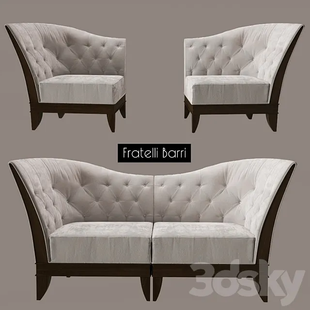 Armchair Fratelli Barri 3D Model