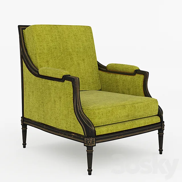 Armchair Gilles Nouailhac. Bergere Elise 7608-5 3DModel