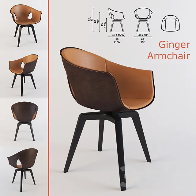 Armchair Ginger Poltrona Frau 3DModel