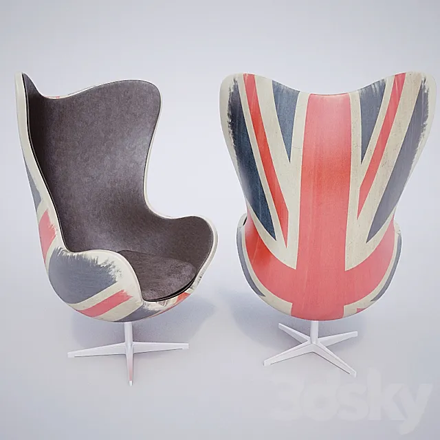 Armchair Hirshorn Shair Fudge Union Jack 3D Model