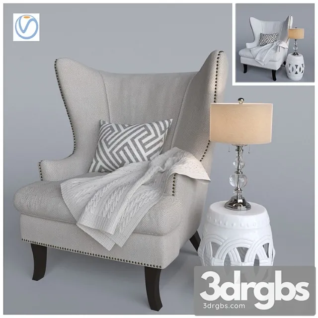 Armchair I Viazanyi Pled Vray 1 3D Model Free