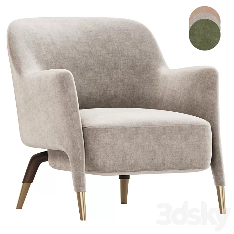 Armchair in Linen Molteni 3D Model Free