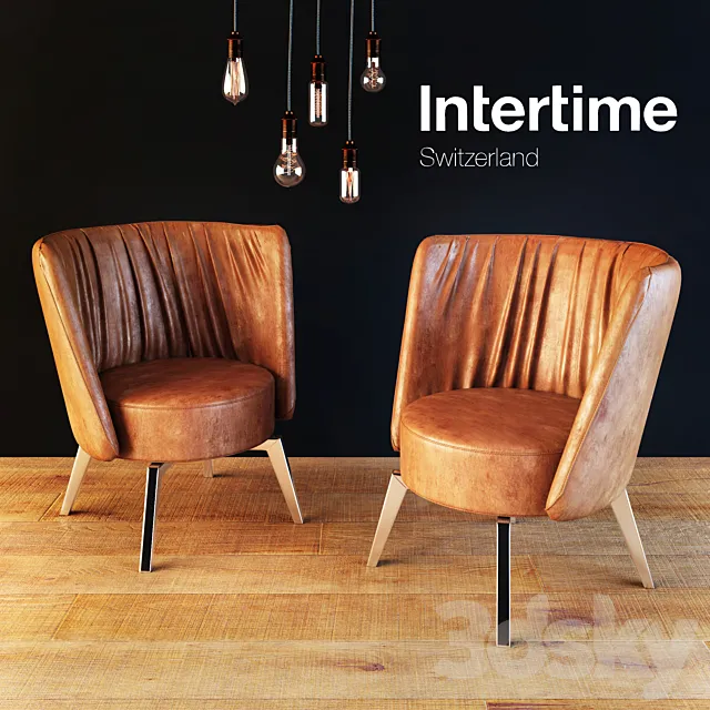 Armchair Intertime Kite & Edison lamps 3DModel