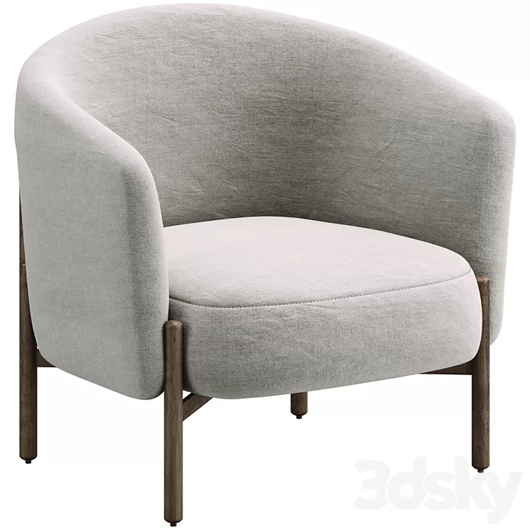 Armchair Isak by lulu and georgia 3D Model