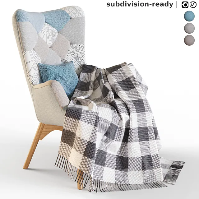 Armchair La Forma KNUT patchwork 3D Model