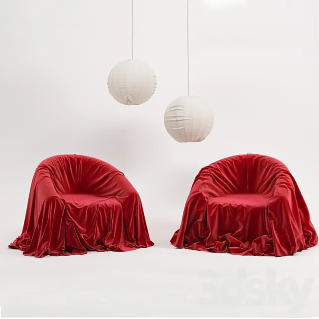 Armchair & Lamp 3DModel