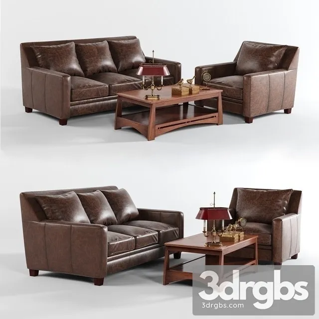 Armchair Leather 01 3D Model Free