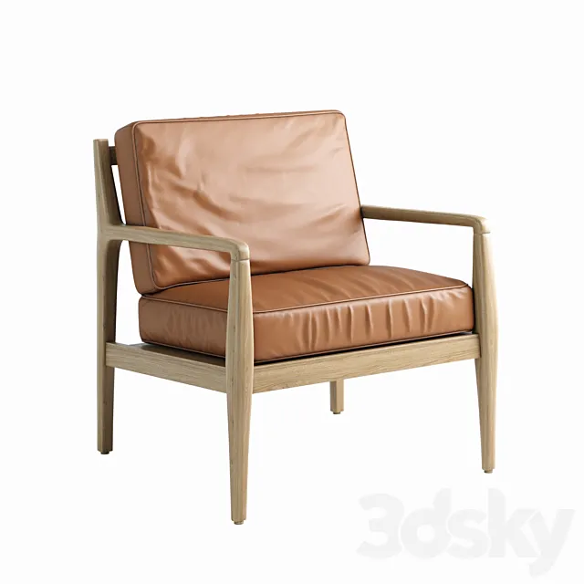 Armchair leather Dilma La Redoute 3D Model