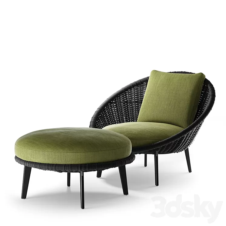 armchair Lido Cord Outdoor (Minotti) 3D Model Free