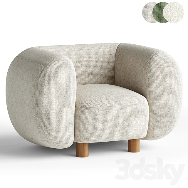 Armchair Londi Cozy Ivory 3D Model