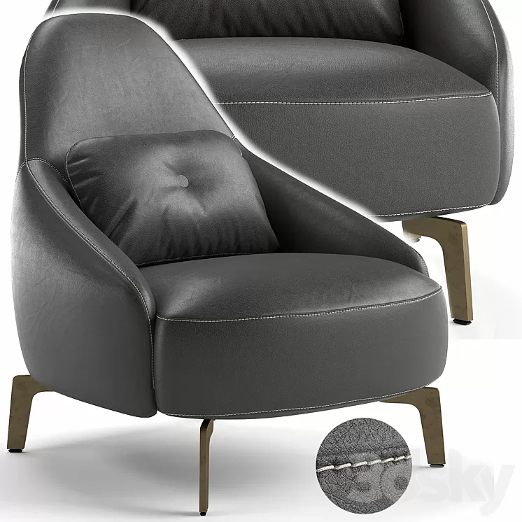 Armchair LX695 Leolux LX 3D Model