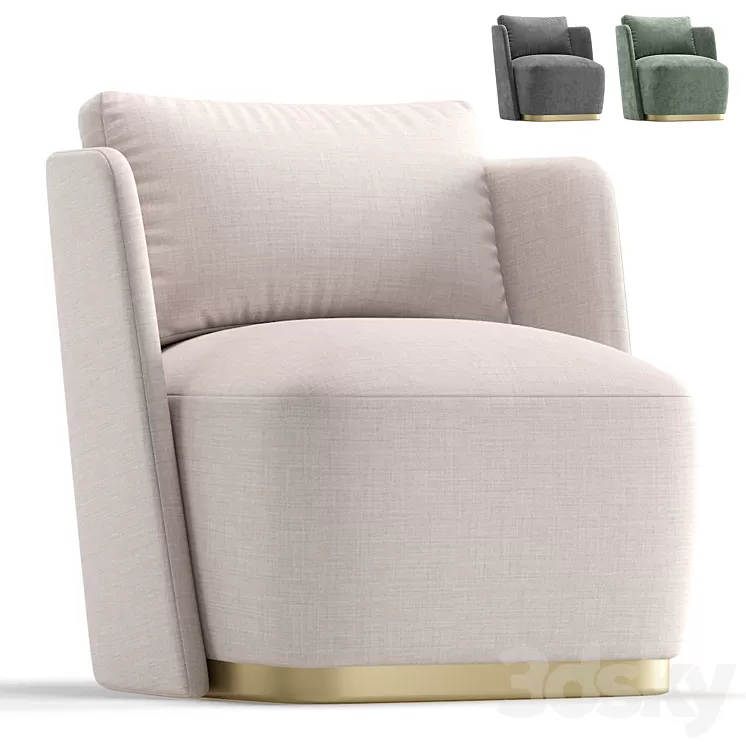Armchair MACQUEEN by Cazarina Interiors 3 Colors Version 3D Model Free