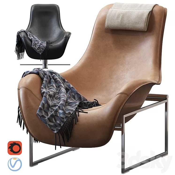 Armchair MART by B&b Italia 3D Model Free