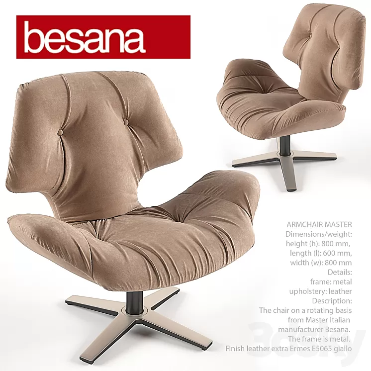 Armchair Master Besana 3D Model