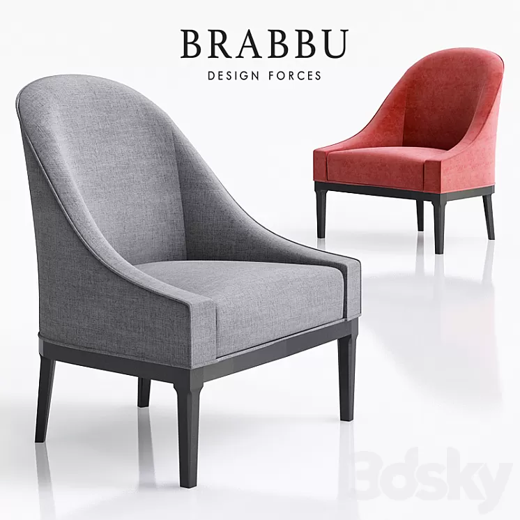Armchair Mid Century by Brabbu 3D Model