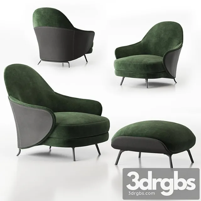 Armchair minotti angie 3D Model Free