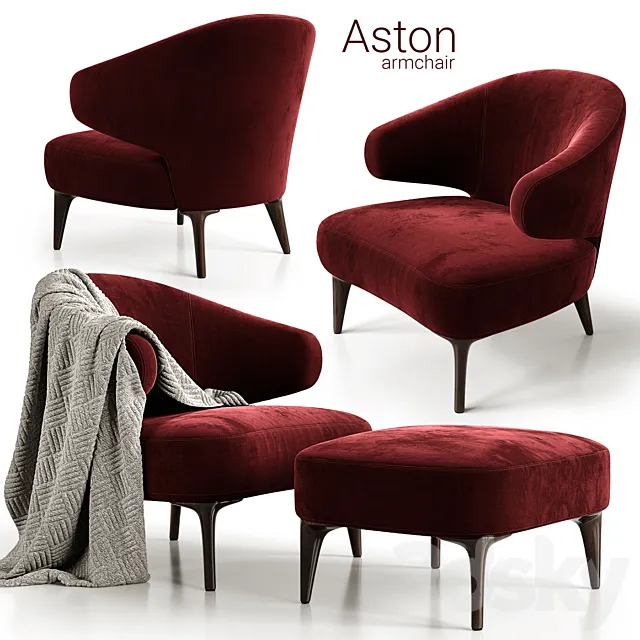 Armchair Minotti Aston 2 3D Model
