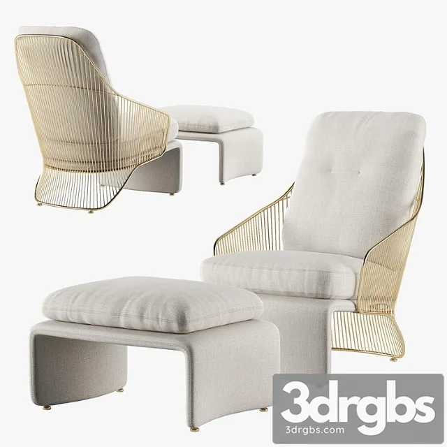 Armchair minotti colette 3D Model Free