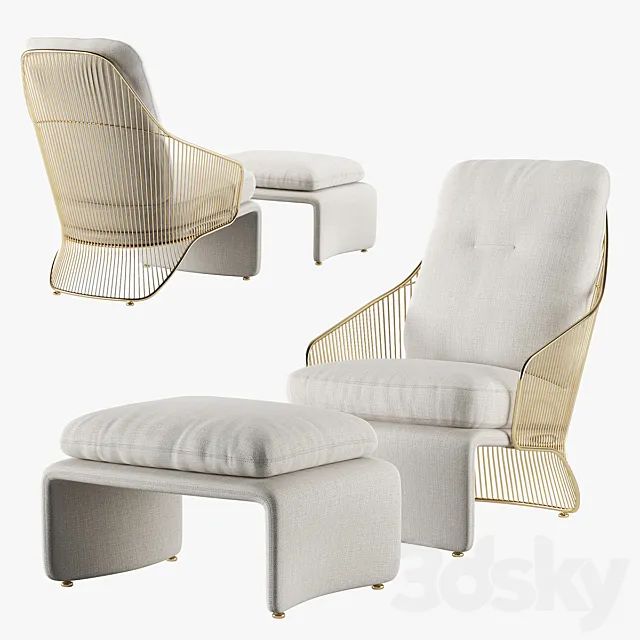armchair minotti colette 3D Model