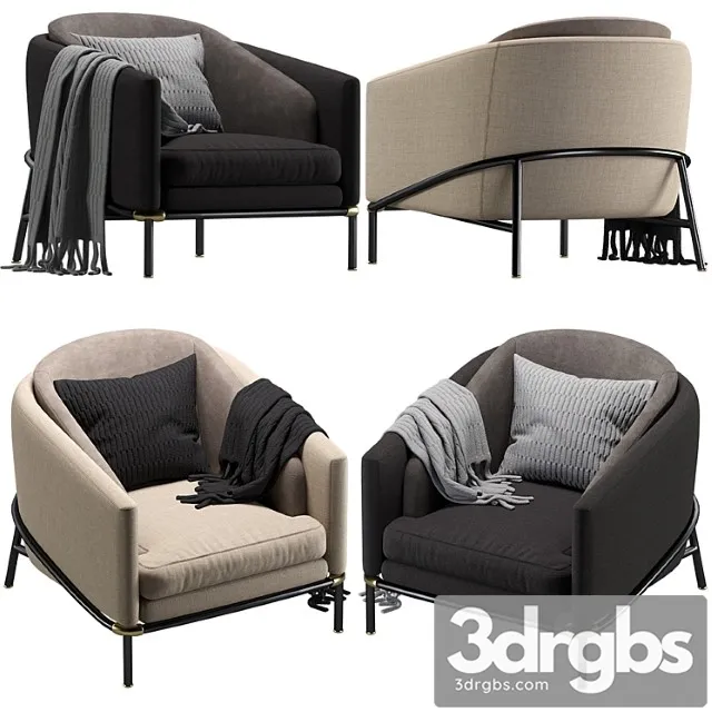 Armchair Minotti Fil noir 3D Model Free