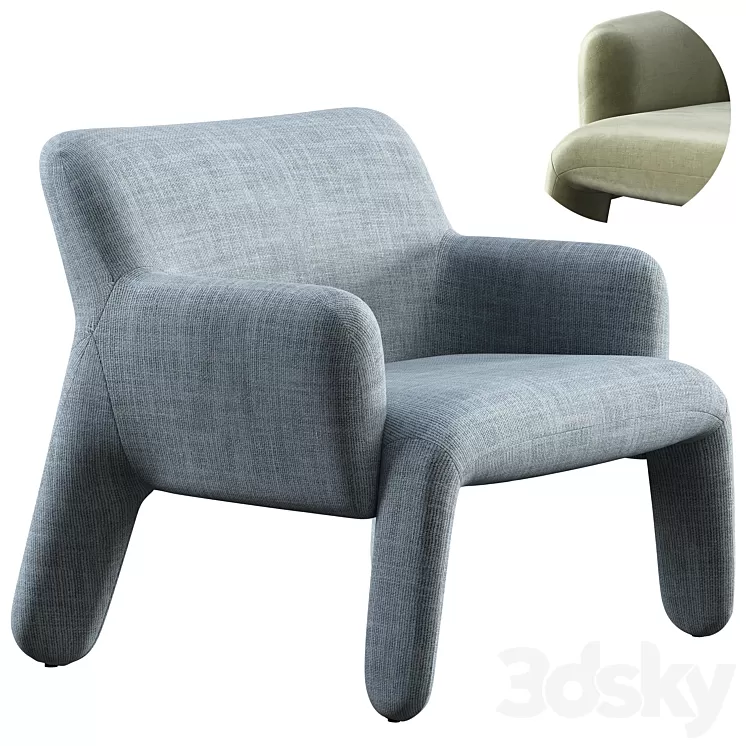 Armchair molteni & c glove up 3D Model Free