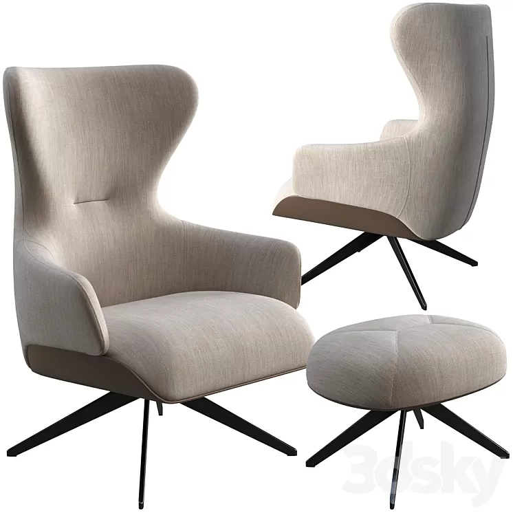 Armchair Molteni & C Kensington 3D Model Free