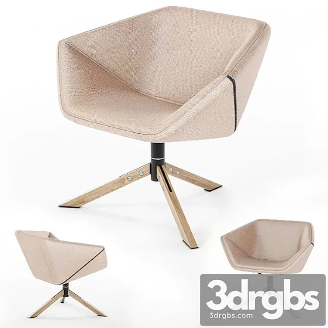 Armchair montis ella on a wooden leg 3D Model Free