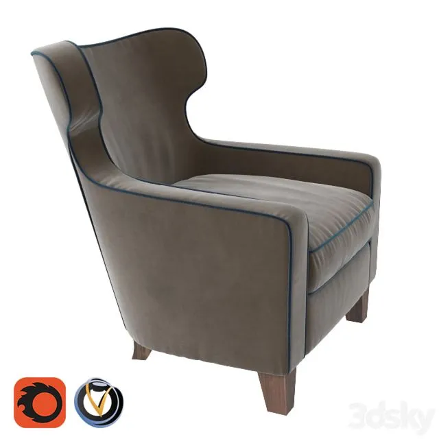 Armchair Natural Home Curcuma 3D Model