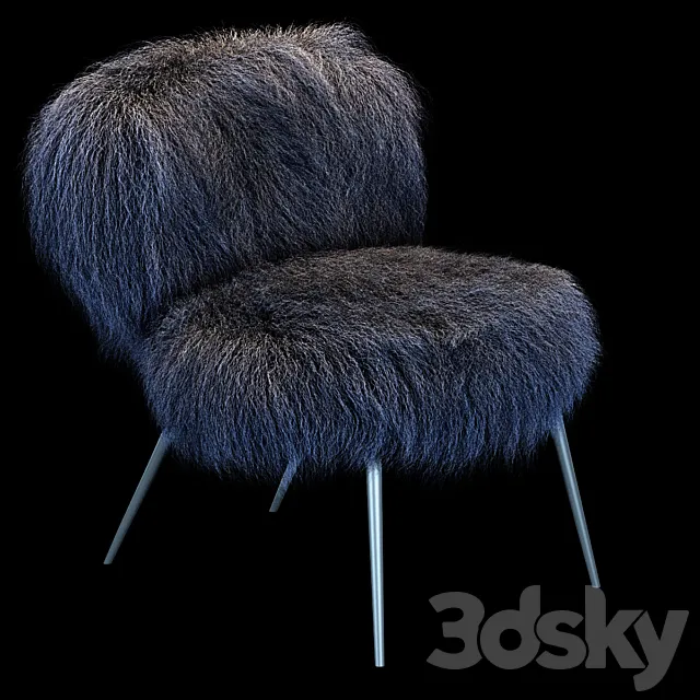 Armchair Nepal Mongolia Blu 3D Model