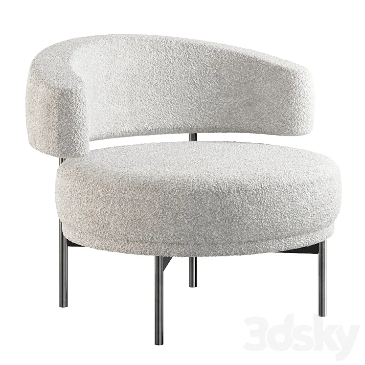 Armchair Neuilly lounge Bonaldo 3D Model Free