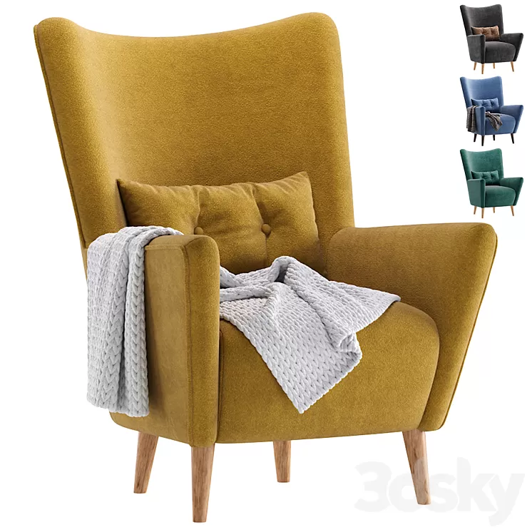 Armchair Nosta Yellow Divan.ru/Кресло Носта Диван.ру 3D Model Free