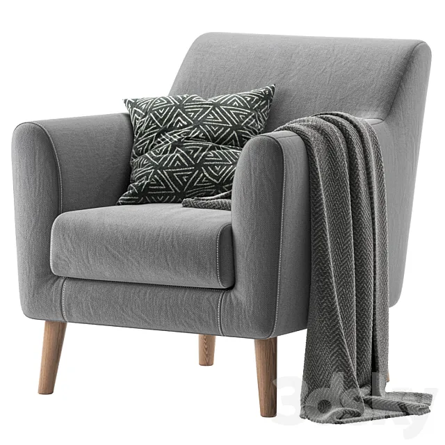 Armchair Odens Sherst Grey 3DModel