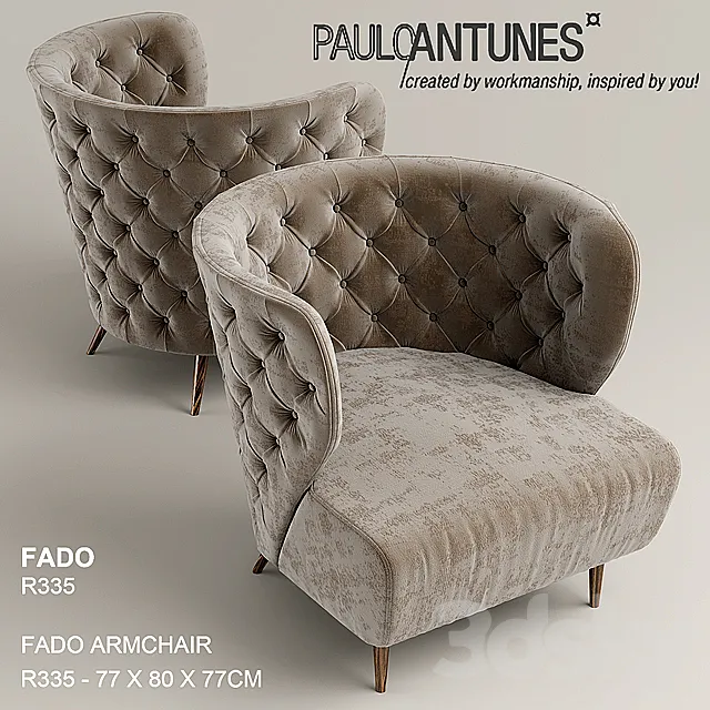 Armchair pauloantunes. FADO R335 3DModel