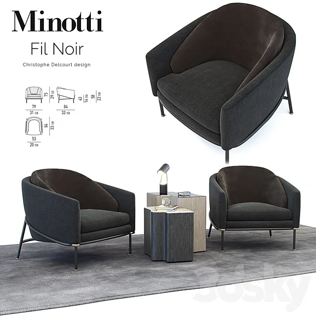 Armchair Phil Noir _ Minotti Fil Noir Free Download