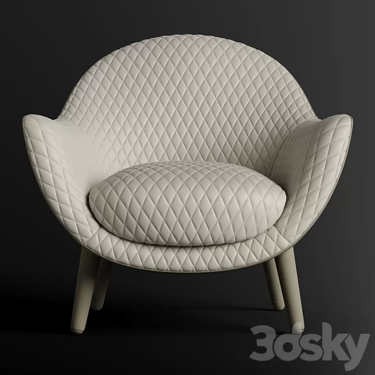 Armchair Poliform Mad Queen + coffee tables Mad COfee Table 3D Model
