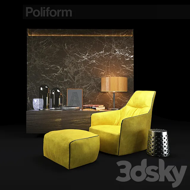 Armchair Poliform Santa Monica 3DModel