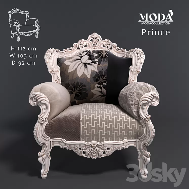 Armchair Prince 3D Model