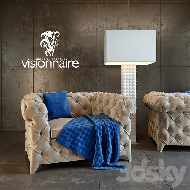 Armchair Prince Albert & floor lamp Teli 3D Model