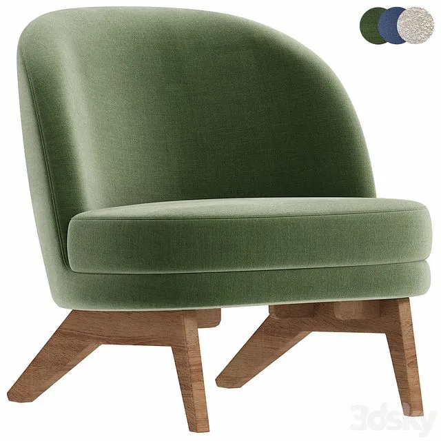 Armchair Pyle Cozy White 3D Model