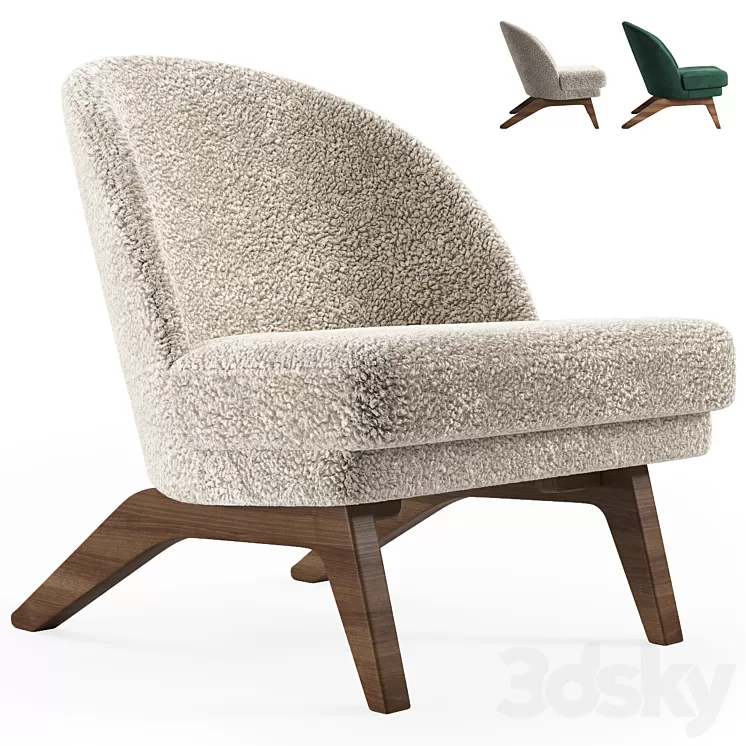 Armchair Pyle Cozy White 3D Model Free Download