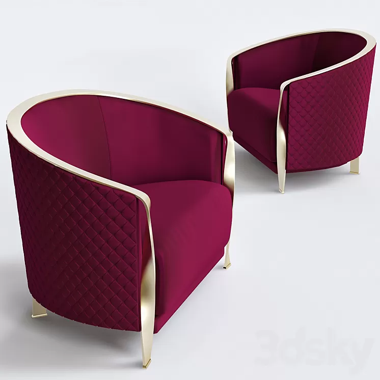 Armchair Rugiano Furniture Nella Vetrina Red 3D Model