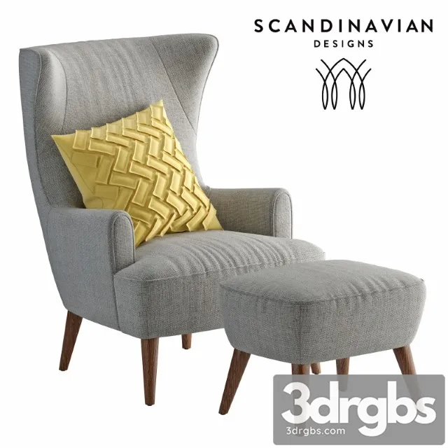 Armchair Scandinavian Designs Katja High Back 3D Model Free