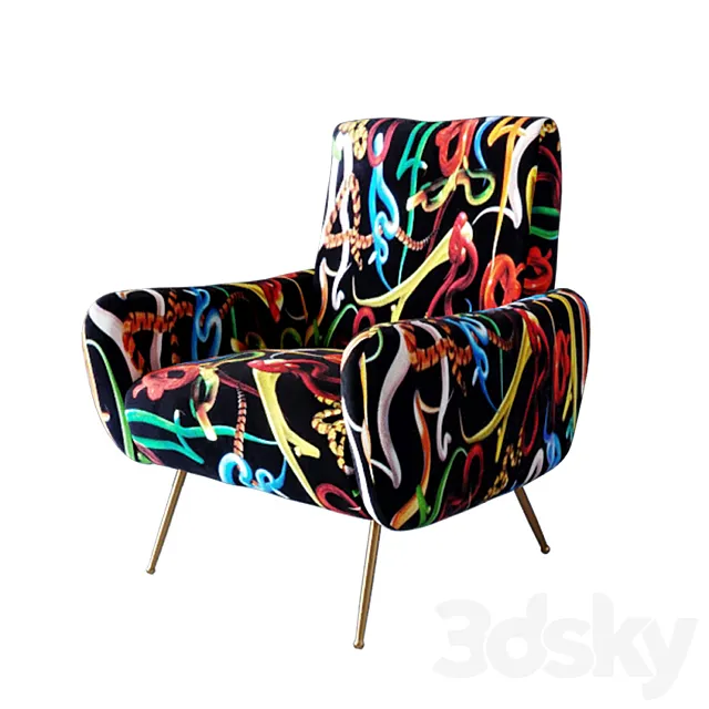 Armchair Seletti Armchair Snakes Design: Toiletpaper 3D Model