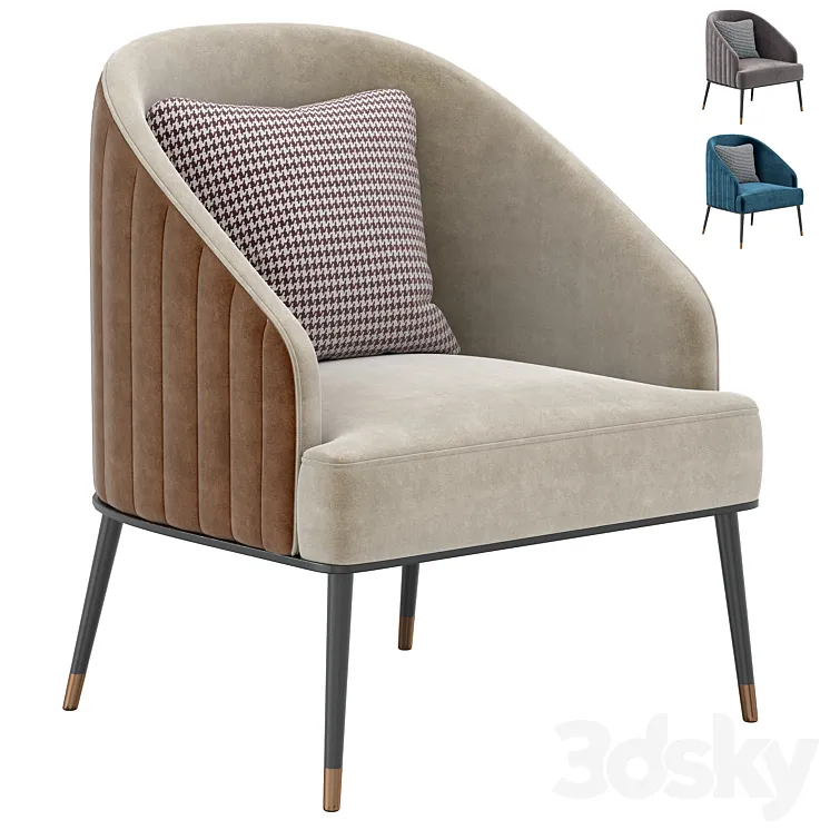 Armchair SHELBY 3D Model Free
