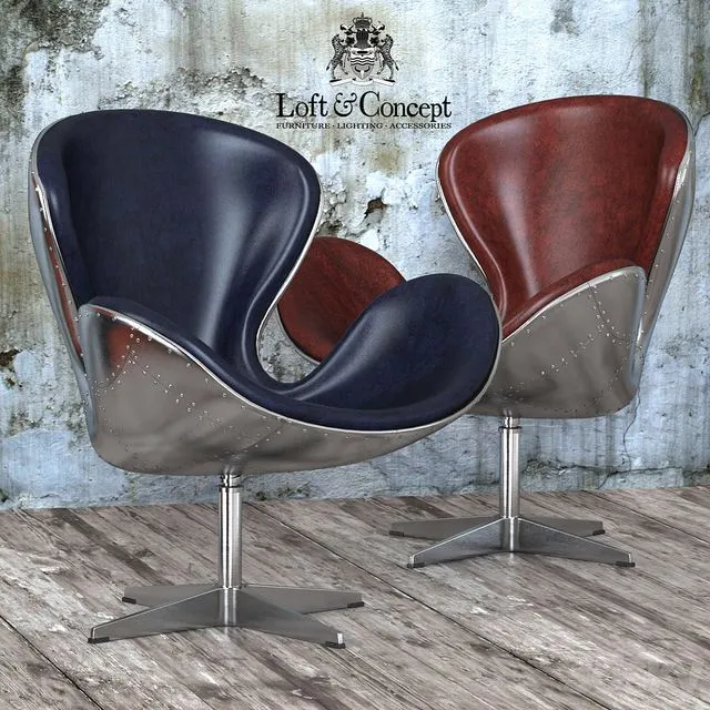 Armchair Spitfire Swan Chair Aviator (5 colors) 3D Model