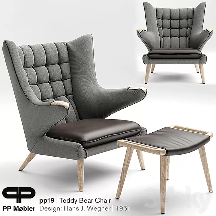 Armchair THE TEDDY BEAR CHAIR PP19 3D Model