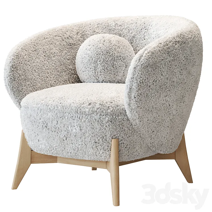 Armchair Tilar Cozy White 3D Model Free