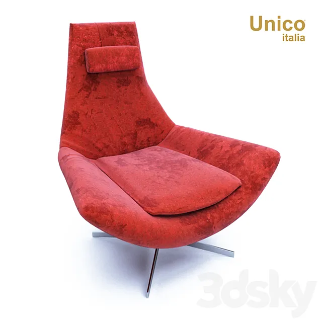 Armchair Unico Italia Zero Quattro POL002 3D Model