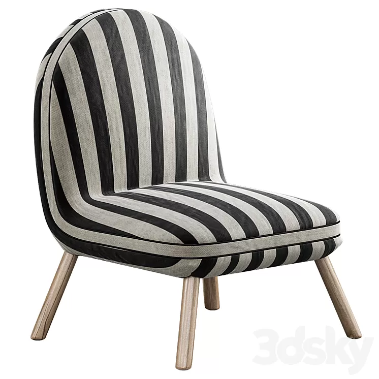 Armchair Upholstered fabric fantasia 3D Model Free